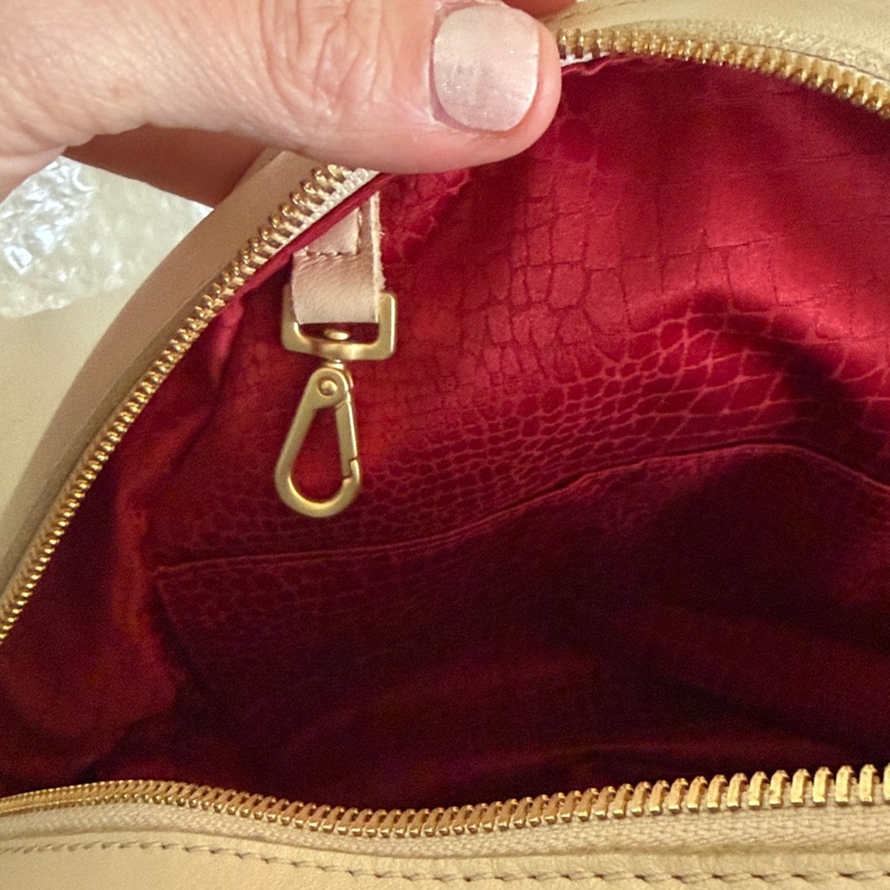 Hammitt Cream Leather Backpack with Gold Studs - Picture 8 of 9